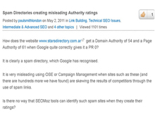 Spam Directories misleading Authority ratings
